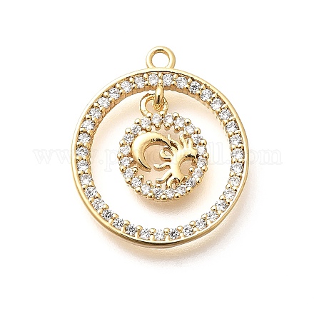 Латунные микро проложить кубического циркония подвески KK-G519-06G-03-1
