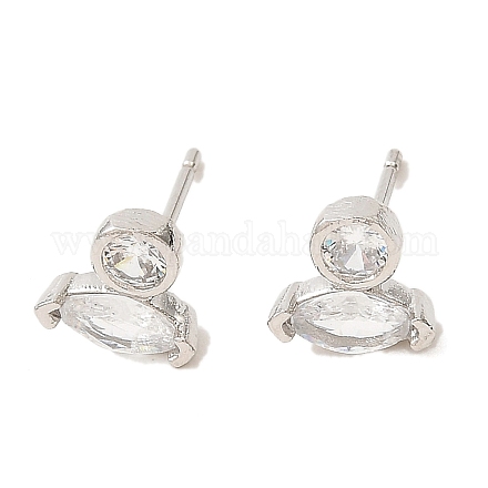 Серьги-гвоздики из платиновой латуни с конским глазом EJEW-L270-19P-02-1