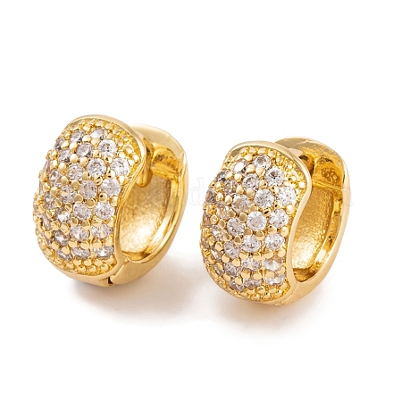 Серьги из латуни с фианитом EJEW-S219-12G-03-1