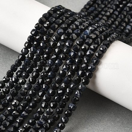 Бусины из натурального черного сапфира G-G259-C02-4x4mm-1