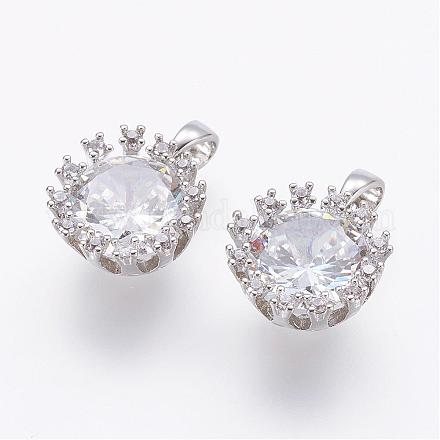 Латунные микро проложить кубического циркония подвески KK-E704-12P-1
