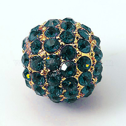 Бусины из сплава и страза RB-A034-10mm-A06G-1