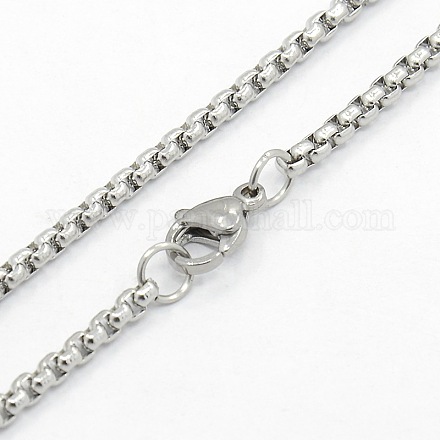 Мужские ожерелья из нержавеющей стали 304 с цепочкой-коробкой STAS-O037-67P-1