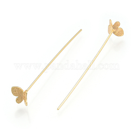 Латунные булавки с головкой бабочки KK-N259-44-1