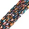 Natural Howlite Beads Strands, Dyed, Bamboo Stick, Colorful, 11.5x5.5mm, Hole: 1mm, about 34pcs/strand, 15.87''(40.3cm)