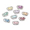 Brass Crystal Rhinestone Oval with Dragon Skeleton Multi-Strands Links, Enamel Style, Cadmium Free & Lead Free, Rack Plating, Platinum, Mixed Color, 9x20x5mm, Hole: 2mm