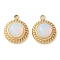 Opalite Half Round Charms, with 304 Stainless Steel Settings, Manual Polishing, Ion Plating(IP), Golden, 12.5x10x5.5mm, Hole: 1.5mm