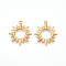 304 Stainless Steel Pendants, Ion Plating(IP), Sun Charms, Real 18K Gold Plated, 27x24.5x2mm, Hole: 1.8mm