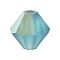 Preciosa® Crystal Beads, Czech Crystal, Bicone(451 69 302 Rondelle), 60100 20019 Indicolite AB Matt, 4mm, Hole: 0.8mm