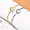 304 Stainless Steel Bangle, End with Immovable Round Beads, Mixed Color, 2-3/8 inch(6~6.5cm)