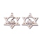 Undyed Wood Pendants, for Jewish, Star of David, Antique White, 79x78~79x2.5mm, Hole: 2.5mm