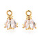 Brass Micro Pave Cubic Zirconia Charms, Bell, Real 18K Gold Plated, 9x7x7mm, Hole: 1.5mm