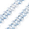 Electroplate Triangle Glass Beads Strands, Faceted, Pear Lurster Plated, Light Sky Blue, 9x10x5mm, Hole: 1mm, about 100pcs/strand, 23.62''(60cm)