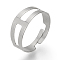 Tarnish Resistant Adjustable 304 Stainless Steel Finger Ring Settings, Stainless Steel Color, Size: 8, 18mm