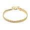 Ion Plating(IP) 304 Stainless Steel Herringbone Chain Bracelet, Golden, 7-1/8 inch(18cm), Extension Chain: 35mm