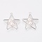 Brass Pendants, with Acrylic Pearl Beads, Nickel Free, Star, Real Platinum Plated, 21x20x4mm, Hole: 1.4mm