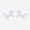 Brass Charms, Etched Metal Embellishments, Long-Lasting Plated, Cadmium Free & Nickel Free & Lead Free, Unicorn, Platinum, 14.5x23x0.3mm, Hole: 1.2mm