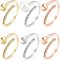 CHGCRAFT 6Pcs 3 Colors Adjustable Finger Ring Blank Bases Brass Ring Settings Without Stones for Half Drilled Beads Pearl Jewelry Ring Making, US Size 7, Tray: 6mm