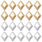 80Pcs 2 Colors Brass Charms, Rhombus, Platinum & Golden, 10.5x7.5x1.5mm, Hole: 1.2mm, 40pcs/color