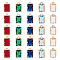 40Pcs 5 Colors Glass Rhinestone Pendants, with Light Gold Plated Brass Claw Open Back Settings, Faceted Rectangle Charms, Mixed Color, 10x6x5mm, Hole: 1mm, 8Pcs/color