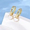 Heart Brass Enamel Hoop Earrings, Rack Plating, Long-Lasting Plated, Lead Free & Cadmium Free, Real 18K Gold Plated, 20x7mm