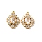 Brass Micro Pave Cubic Zirconia Pendants, Cadmium Free & Nickel Free & Lead Free, with Glass Rhinestone, Oval, Real 18K Gold Plated, 13.5x10x3.5mm, Hole: 1mm