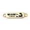 Beach Theme Rack Plating Brass Rectangle Connector Charms, Word MIAMI Links, Long-Lasting Plated, Cadmium Free & Lead Free, Real 18K Gold Plated, 5.5x21x2mm, Hole: 1.5mm
