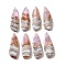 Natural Amethyst Lace Agate Pendants, Wing, 37.5~38x13x5mm, Hole: 1.2mm