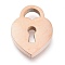 304 Stainless Steel Pendants, Laser Cut, Heart Lock, Rose Gold, 11.7x8.7x1.7mm, Hole: 2.5x3.5mm