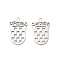 304 Stainless Steel Pendants, Croatia Falg Charms, Stainless Steel Color, 25x16x1mm, Hole: 1.8mm