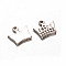 Crown 201 Stainless Steel Pendant Rhinestone Settings, Stainless Steel Color, 13x14x2mm, Hole: 2mm, Fit for 1mm rhinestone