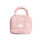 Cotton Stuffing Cosmetic Pouches, Waterproof Clutch Bag, Toilet Bag for Women, Rectangle, Pink, 19.5x16.5x7.5cm