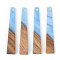 Opaque Resin & Walnut Wood Pendants, Trapezoid, Cornflower Blue, 44.5x8x3mm, Hole: 2mm