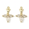 Brass Micro Pave Cubic Zirconia Pendants, Cadmium Free & Nickel Free & Lead Free, Flower, Real 14K Gold Plated, 22x14.5x4mm, Hole: 1.5mm