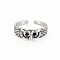 Men's Cuff Finger Alloy Rings Rhinestone Settings, Open Rings, Cadmium Free & Lead Free, Owl, Antique Silver, US Size 8 1/4(18.3mm), Fit for 2mm Rhinestone
