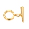 Brass Toggle Clasps, Cadmium Free & Nickel Free & Lead Free, Ring, Real 18K Gold Plated, Ring: 13x11x1.7mm, Hole: 1.2mm, Bar: 15.5x4.5x3.5mm, Hole: 1.2mm