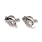 Tarnish Resistant 304 Stainless Steel Clip-on Earring Findings, with Loops, Stainless Steel Color, 12x6x11mm, Hole: 1.2mm