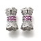 Brass Micro Pave Cubic Zirconia Beads, Cadmium Free & Nickel Free & Lead Free, Flower, Real Platinum Plated, 6x10.5mm, Hole: 1.2mm