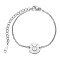Tarnish Resistant 201 Stainless Steel Link Bracelets, with Cable Chains and Lobster Claw Clasps, Flat Round with Constellation, Taurus, 6 inch~6-3/4 inch(15~17.5cm), 1.5mm