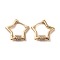 Star Brass Micro Pave Cubic Zirconia Hoop Earrings, Light Gold, 20x4mm