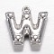 Tarnish Resistant 201 Stainless Steel Charms, Letter W, Stainless Steel Color, 15.2x15x3mm, Hole: 1.2mm