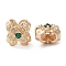 Brass Beads, with Glass, Flower, Real 18K Gold Plated, 6.5x6.5x5mm, Hole: 0.9mm