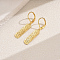 Elegant Brass Geometric Hoop Earrings, Golden, Rectangle, 10.2x6.4mm