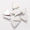 Tarnish Resistant 201 Stainless Steel Charms, Laser Cut, Triangle, Stainless Steel Color, 11x12x1mm, Hole: 1mm