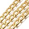 Aluminium Curb Chains, with Spool, Unwelded, Golden, 15x9.5x2.5mm, about 32.81 Feet(10m)/Roll