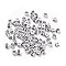 Opaque Acrylic Beads, Enamel Style, Cube with Letter, Letter O, 4.5x4.5x4.5mm, Hole: 2mm, 5500pcs/500g