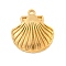 Ion Plating(IP) 304 Stainless Steel Pendants, Shell Shape Charms, Real 18K Gold Plated, 27x25.5x4.5mm, Hole: 2.5mm