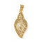 Brass Micro Pave Cubic Zirconia Pendants, Cadmium Free & Lead Free, Conch Shape, Real 18K Gold Plated, 29x12.5x7mm, Hole: 5.5x3.5mm