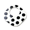 Printed  Acrylic Pendants, Rhombus with Polka Dot Pattern, White, 39x39x2mm, Hole: 1.6mm