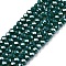 Electroplate Glass Beads Strands, Pearl Luster Plated, Faceted, Rondelle, Green, 2.9~3.3x2mm, Hole: 0.8mm, about 144~150pcs/strand, 35~37cm